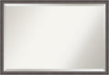 Amanti Art Silver Bathroom Mirror for Over Sink, 26x38 Florence Pewter Rectangle Vanity Mirror, Large Casual Frame, Hangs Horizonally and Vertically, Bathroom Wall Decor, Beveled Edge from WI, USA