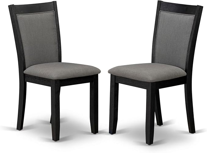East West Furniture V627MZ650-7 7 Piece Dining Table Set Consist of a Rectangle Kitchen Table with V-Legs and 6 Dark Gotham Grey Linen Fabric Parson Chairs, 40x72 Inch, Multi-Color