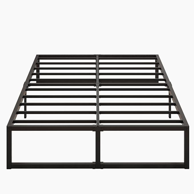 16 Inch King Size Bed Frame Sturdy Mattress Foundation, Heavy Duty Metal Platform with Steel Slats Support No Box Spring Needed, Noise Free, Easy Assembly, Black