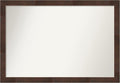 Amanti Art Brown Bathroom Mirror for Over Sink, 27x39 Wildwood Brown Narrow Rectangle Vanity Mirror, Large Country Rustic Frame, Hangs Horizonally and Vertically, Bathroom Wall Decor, Non-Beveled Edge