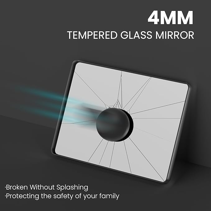White Bathroom Mirror 60x30 Inch, White Metal Framed Bathroom Mirror for Wall, Rounded Rectangle Matte Bathroom Vanity Mirror, Tempered Glass, Anti-Rust, Horizontal/Vertical