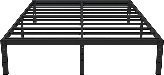 16 Inch Full Size Bed Frame No Box Spring Need, Metal Platform Full Bed Frames with 14 Inch Storage, 3,500 lbs Heavy Duty Steel Slats Support, Easy Assembly Mattress Foundation
