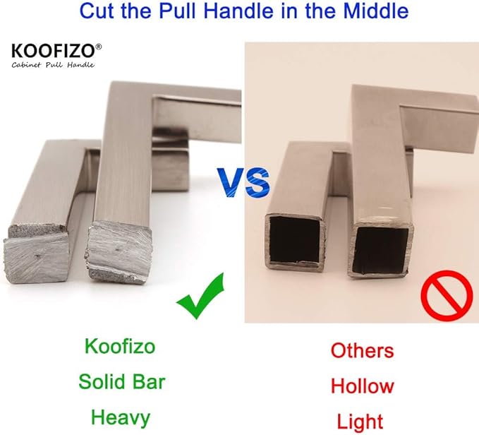 KOOFIZO 20-Pack Solid Square Bar Cabinet Handle - Oil Rubbed Bronze Furniture Pull, 3.8 Inch/96mm Screwhole Distance for Kitchen Cupboard Door, Bedroom Dresser Drawer, Bathroom Wardrobe Hardware