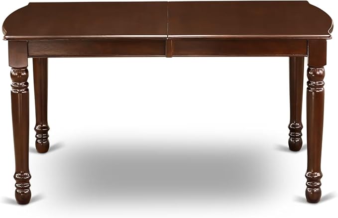 East West Furniture DOML7-MAH-LC 7 Piece Dining Room Table Set Consist of a Rectangle Wooden Table with Butterfly Leaf and 6 Faux Leather Kitchen Dining Chairs, 42x78 Inch, Mahogany