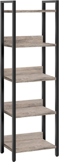 5-Tier Bookshelf, Bookcase, Shelves Organizer for Small Spaces, Storage Shelf Organizer, for Living Room, Bedroom, Study, Balcony, Greige and Black BKHG5501