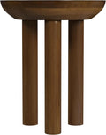 HomePop Walnut Mango Wood 3-Leg End/Side Round Table