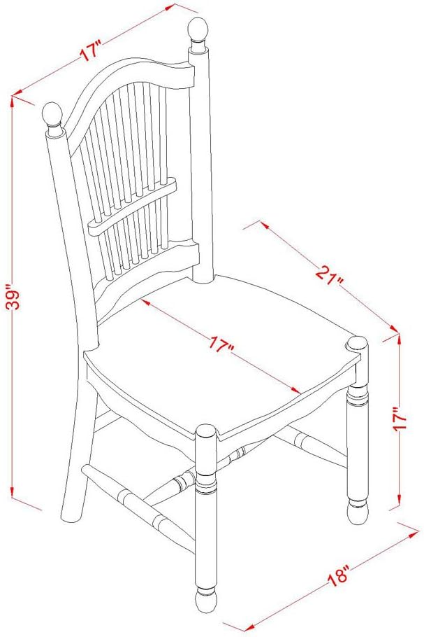 East West Furniture MZDO5-LWH-W 5 Piece Kitchen Table & Chairs Set Includes a Rectangle Dining Room Table with Dropleaf and 4 Dining Chairs, 36x54 Inch, Linen White