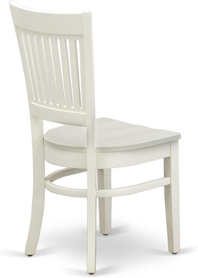 East West Furniture VAVA7-LWH-W 7 Piece Dining Room Table Set Consist of an Oval Kitchen Table with Butterfly Leaf and 6 Dining Chairs, 40x76 Inch, Linen White