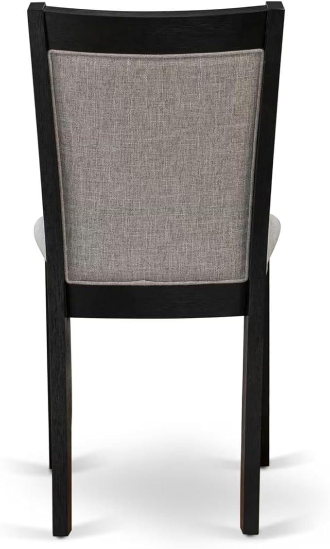 East West Furniture V627MZ606-6 6 Piece Dining Set Contains a Rectangle Dining Room Table with V-Legs and 4 Shitake Linen Fabric Parson Chairs with a Bench, 40x72 Inch, Multi-Color