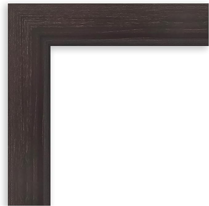 Amanti Art Brown Wall Mirror 26x26 Sloped Espresso Square Bathroom Mirror for Wall Decor Living Room, Medium Modern Contemporary Frame, Hangs Horizonally and Vertically, Bathroom Decor, Beveled Edge