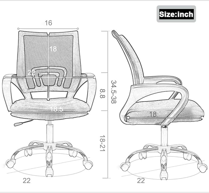 Ergonomic Office Chair Cheap Desk Chair Mesh Executive Computer Chair Lumbar Support for Women&Men, Green