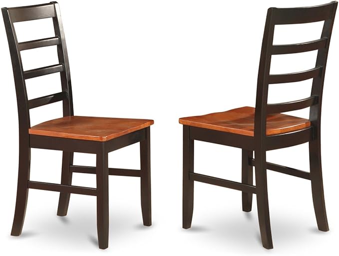 East West Furniture QUPF9-BCH-W 9 Piece Kitchen Table Set Includes a Rectangle Dining Table with Butterfly Leaf and 8 Dining Chairs, 40x78 Inch, Black & Cherry