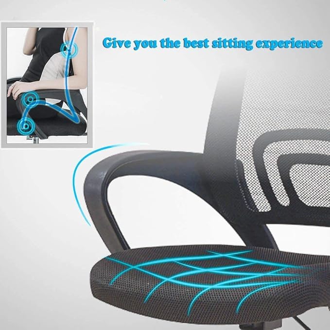 BestOffice Office Chair Ergonomic Cheap Desk Chair Mesh Computer Chair Lumbar Support Modern Executive Adjustable Stool Rolling Swivel Chair for Back Pain (Black)