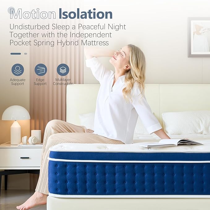Twin Mattress, 12 Inch Hybrid Twin Size Mattress in a Box, Gel Memory Foam and Pocket Coils Innerpring Mattresses with Ergonomic Design, Pressure Relief and Support, CertiPUR-US, 39"*75"*12"