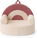 Blissful Diary Toddler Chair Comfy, Foam Kids Chair with Soft Teddy Plush, Toddler Reading Armchair with Cute Arclet Designs- Light Cream