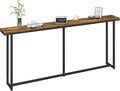 Yaheetech Narrow Console Table with Sturdy Metal Frame, 71 Inch Extra Long Entryway Sofa Table for Behind Couch, Hallway, Living Room, Rustic Brown