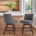 Counter Height Barstools Set of 2,360° Swivel Bar Stools with Back,26 inch Modern Counter barstools,Upholstered Bar Tall Stools for Kitchen Counter,Kitchen Island,Bar, Home (Dark Gray, SET OF 2)