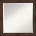 Amanti Art Brown Wall Mirror 23x23 Wildwood Brown Narrow Square Bathroom Mirror for Wall Decor Living Room, Medium Rustic Farmhouse Frame, Hangs Horizonally and Vertically, Bathroom Decor, Beveled