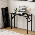 Frylr Small Folding Computer Desk – Portable 35.8 Inch Foldable Laptop Table, Collapsible and Compact for Easy Storage and Fast Setup, Lightweight for Small Spaces, Craft and Study Use, Dark Oak