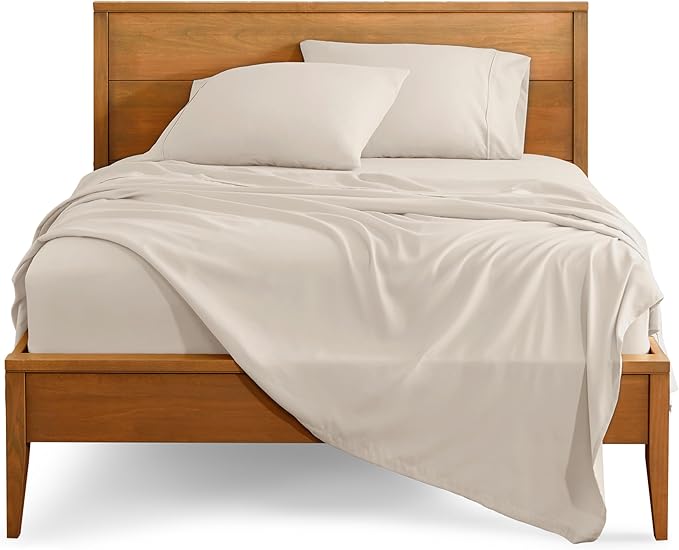 Bare Home Full XL Sheet Set - Luxury 1800 Ultra-Soft Microfiber Full Extra Long Bed Sheets - Double Brushed - Deep Pockets - Easy Fit - 4 Piece Set - Bedding Sheets & Pillowcases (Full XL, Wheat)