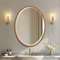 OVALCREST - Oval Wooden Beveled Wall Mirror for Home Decor, Bathroom, Vanity, Bedroom, Living Room, Hallway - London Style (Sunset Gold) 17.1 x 21.1