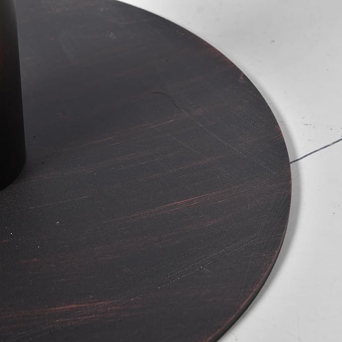 Diwhy Industrial Pub Table 23.6" Iron Round Desktop 37.4" Height Cast Iron Bar Table Copper