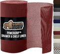 GORILLA GRIP powerGRIP Drawer Shelf and Cabinet Liner, Thick Strong Hold, Non-Adhesive Liners Protect Kitchen Cabinets and Cupboard, Bathroom Drawers, Easy Install, Breathable Mat, 12" x30', Red