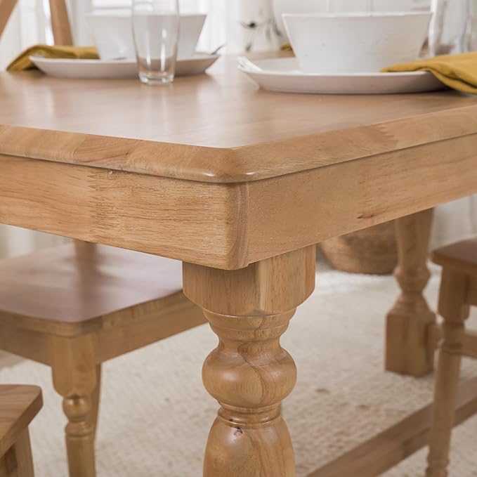 Bush Furniture Rectangular Dining Table, 67 inch Squire Trestle, Farmhouse Decor, Sterling Collection, Light Brown