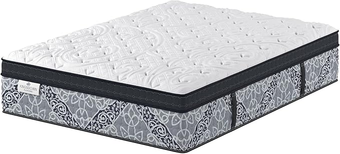 Kingsdown Passions Kelbrooke 16" Plush Euro Pillow Top Hybrid Mattress Queen, Cool Gel Memory Foam Layer Motion Isolation Quilted Top Premium Mattress