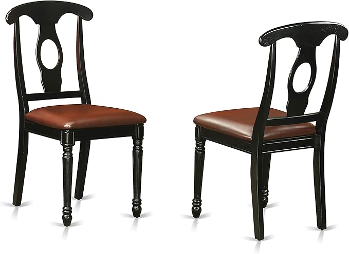 East West Furniture LGKE5-BLK-LC 5 Piece Dining Set Includes a Rectangle Dining Table with Butterfly Leaf and 4 Faux Leather Kitchen Room Chairs, 42x84 Inch, Black