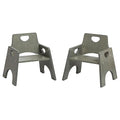 ECR4Kids Stackable Wooden Toddler Chair, 8in, Kids Furniture, Grey Wash, 2-Pack
