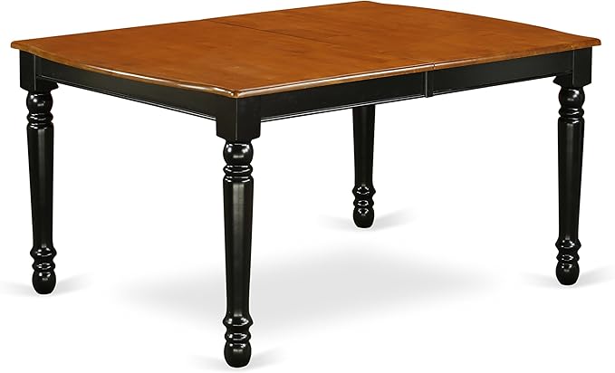 East West Furniture DOAV5-BCH-LC 5 Piece Modern Dining Table Set Includes a Rectangle Wooden Table with Butterfly Leaf and 4 Faux Leather Upholstered Chairs, 42x78 Inch, Black & Cherry