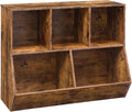 HOOBRO Kids Bookshelf, Bookcase Footboard, Toy Storage Cubby, Children's Toy Shelf, 39.4" L Toy Storage Cabinet, Fit for Children's Room, Playroom, Hallway, Kindergarten, Rustic Brown BF132CW01