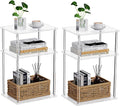 Clear Acrylic Side Table, 3-Tier End Table for Living Room, Small Bedside Tables Nightstand for Bedroom Set of 2, Home Decor Accent Table, 15.7" L x 11.8" W x 23.6" H