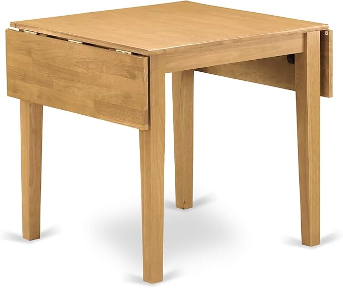 East West Furniture NDEN3-OAK-07 3 Piece Dinette Set for Small Spaces Contains a Rectangle Dining Table with Dropleaf and 2 Limelight Linen Fabric Parson Chairs, 30x48 Inch, Oak