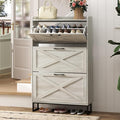Maupvit Shoe Storage Cabinet with 3 Flip Drawers, Freestanding Organizer with Metal Legs for Entryway, Narrow Shoe Rack Cabinet, Beige