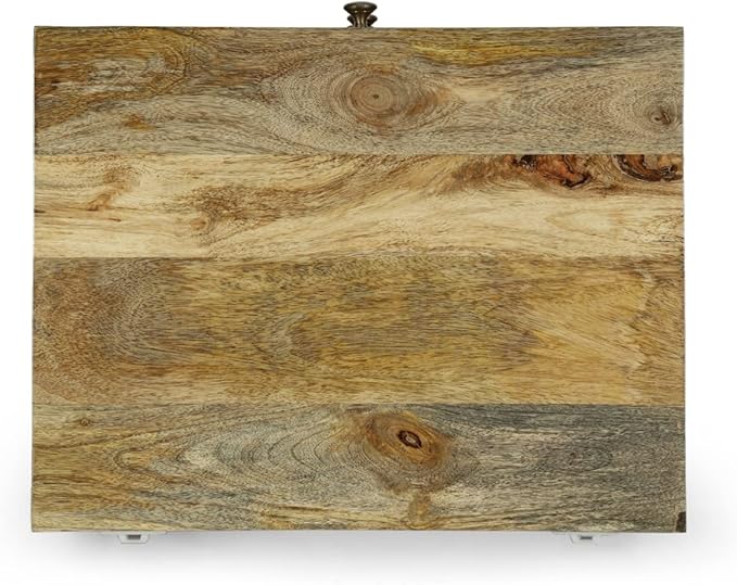 Christopher Knight Home Lytle Handcrafted 3 Drawer Nightstand - Mango Wood - Natural