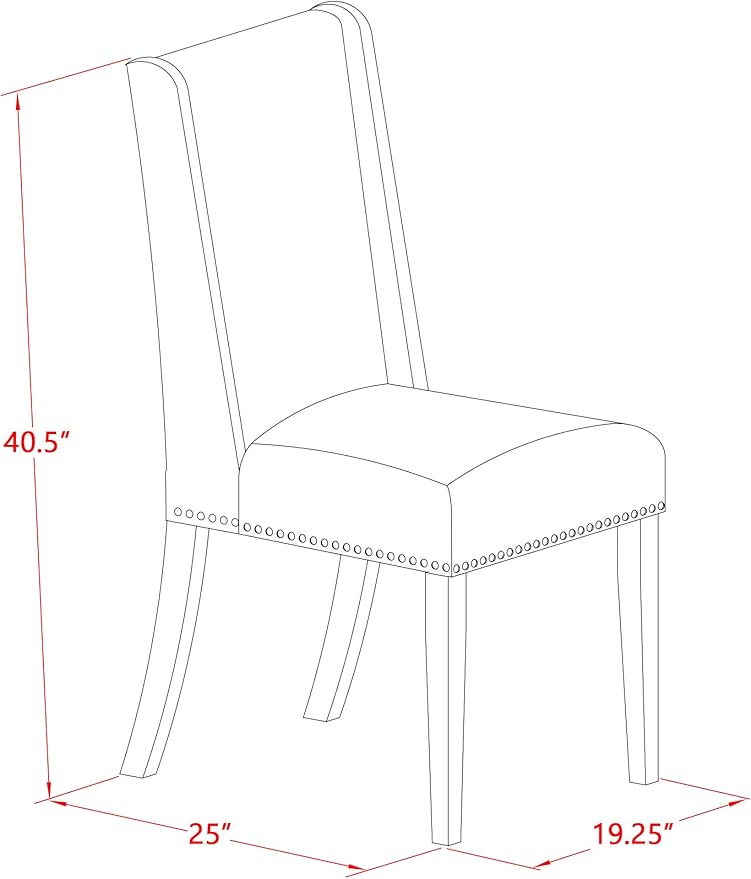 East West Furniture X797FL716-5 5 Piece Dining Table Set for 4 Includes a Rectangle Kitchen Table with X-Legs and 4 Dark Khaki Linen Fabric Parson Dining Chairs, 40x72 Inch, Multi-Color