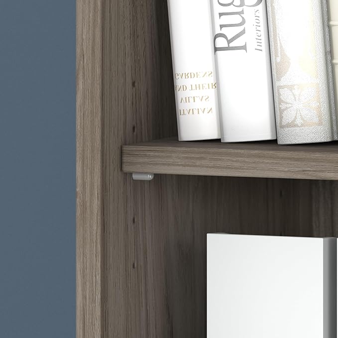 Bush Business Furniture Studio C 73" H 5-Shelf Bookcase with Adjustable Shelves, Modern Hickory Laminated Wood (SCB136MH)