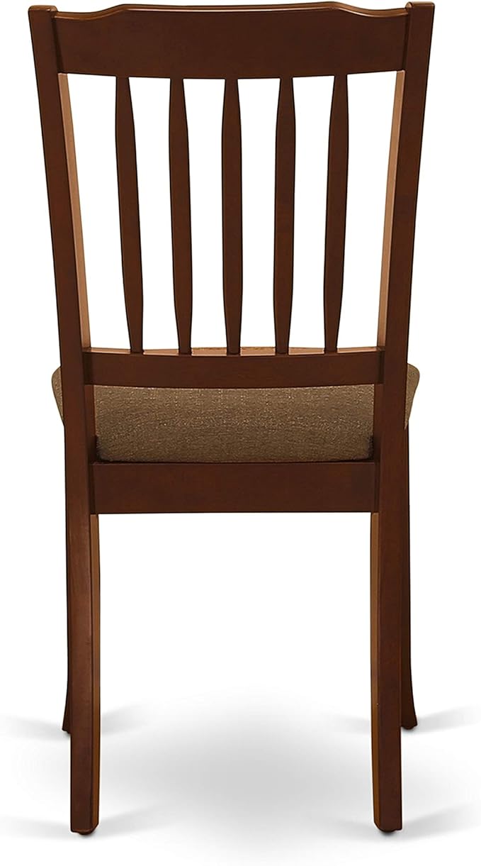 East West Furniture DODA5-MAH-C 5 Piece Dinette Set Includes a Rectangle Dining Room Table with Butterfly Leaf and 4 Linen Fabric Upholstered Dining Chairs, 42x78 Inch, Mahogany