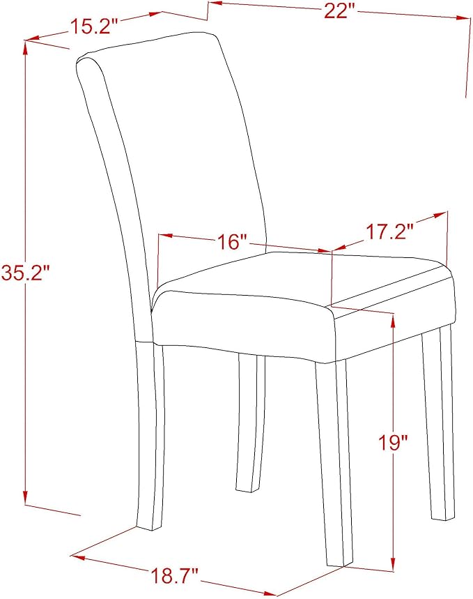 East West Furniture X696AB106-7 7 Piece Modern Dining Table Set Consist of a Rectangle Wooden Table with X-Legs and 6 Shitake Linen Fabric Upholstered Chairs, 36x60 Inch, Multi-Color