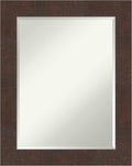 Amanti Art Brown Wall Mirror 29x23 Wildwood Brown Rectangle Bathroom Mirror for Wall Decor Living Room, Medium Rustic Farmhouse Frame, Hangs Horizonally and Vertically, Bathroom Decor, Beveled Edge