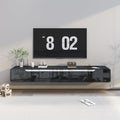 CENOVE High Gloss Floating TV Stand with 3 Doors,70.8'' Wall Mounted TV Cabinet,Under TV Console,Floating Media Shelft for Bedroom Living Room(Black