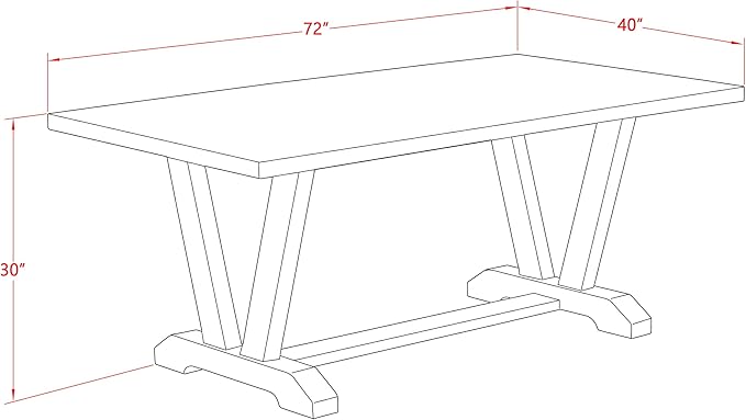 East West Furniture V027CE215-9 9 Piece Dining Table Set Includes a Rectangle Dining Room Table with V-Legs and 8 Baby Blue Linen Fabric Upholstered Chairs, 40x72 Inch, Multi-Color