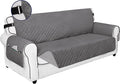 PureFit Reversible Sofa Couch Cover Water Resistant Couch Covers for 3 Cushion, Washable Furniture Cover with Non-Slip Foam and Adjustable Strap for Dogs, Pets (Oversized Sofa, Gray/Light Gray)