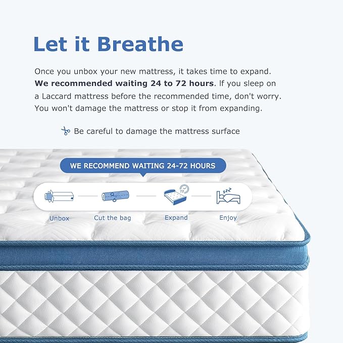 Queen Mattress, 12 Inch Medium Firm Hybrid for Queen Size Bed, Memory Foam Mattress in a Box for Pressure Relief, Individual Pocket Spring-Motion Isolation with Edge Support, CertiPUR-US