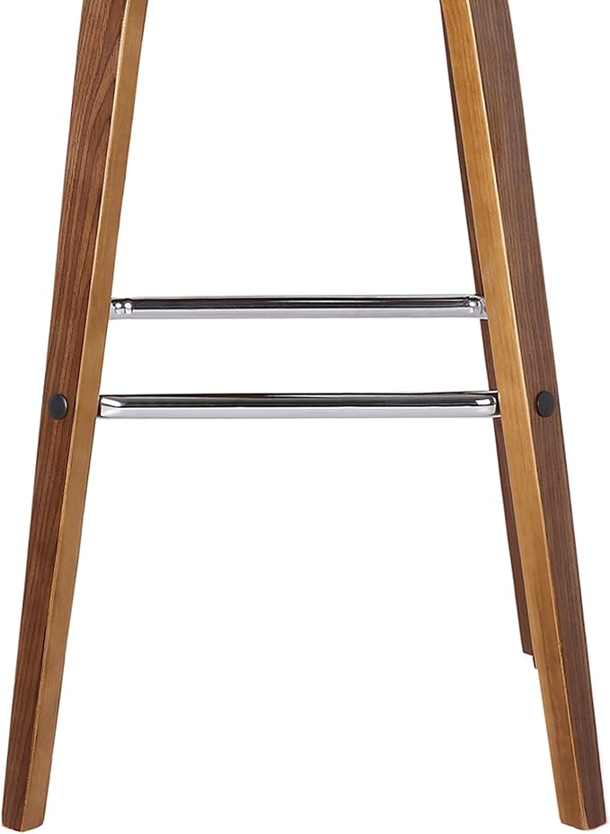 Armen Living Vienna 26" Swivel Counter Stool in Walnut Wood Finish with Gray Faux Leather - Set of 4