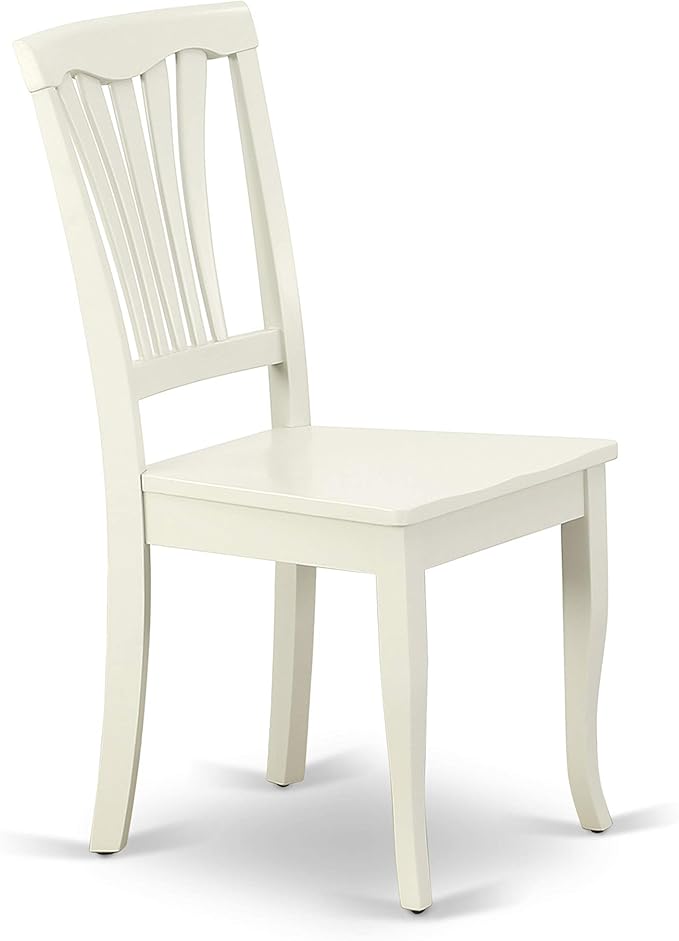 East West Furniture NDAV5-LWH-W 5 Piece Dining Room Table Set Includes a Rectangle Dining Table with Dropleaf and 4 Wood Seat Chairs, 30x48 Inch, Linen White