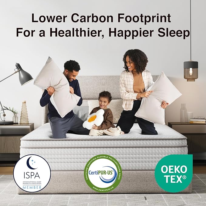 Novilla Queen Mattress, 10 Inch Queen Size Mattresses in a Box with Smarts™ Pocket Coil for Pressure Relief, Medium Firm Foam and Spring Hybrid Colchones with CertiPUR-US Certified