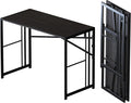 Folding Desk 40 inch Writing Gaming Computer Camping Desk, No Assembly Required Home Office Table, Black